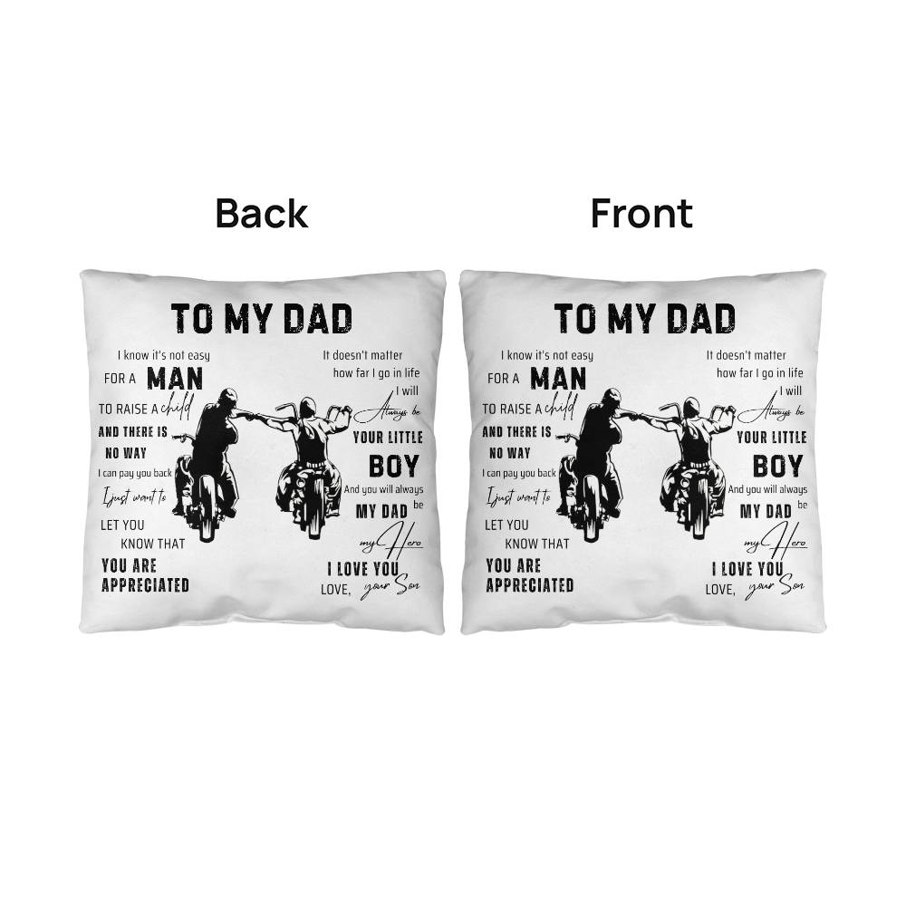 Pillow| Biker Dad And Son| Gift For Biker Dad