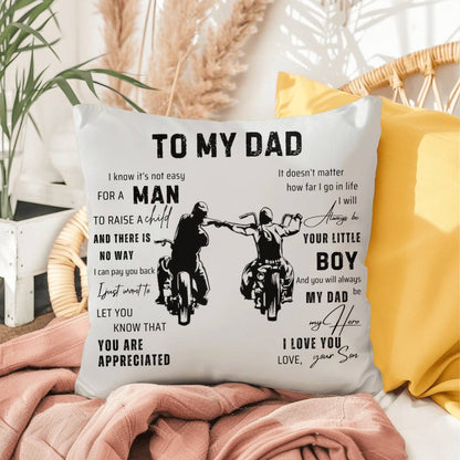 Pillow| Biker Dad And Son| Gift For Biker Dad