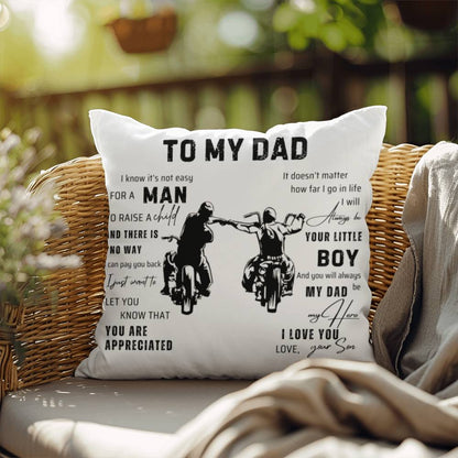 Pillow| Biker Dad And Son| Gift For Biker Dad