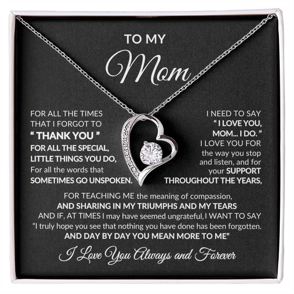 Thank You Mom for All the Special Things You Do - Black Card