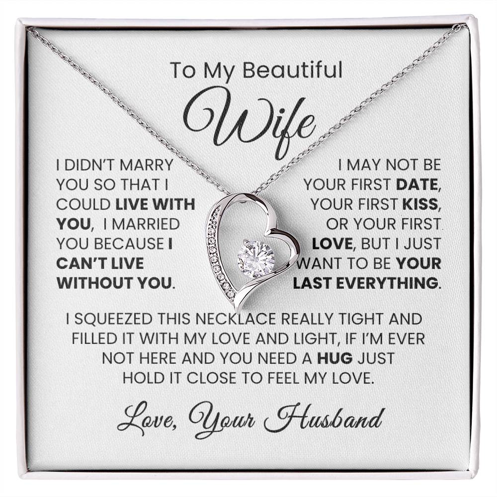 To Wife Necklace| Can't Live Without You