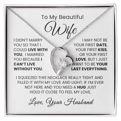 To Wife Necklace| Can't Live Without You