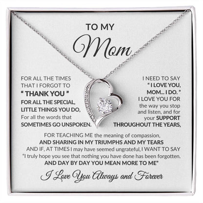 Thank You Mom for All the Special Things You Do - White Card