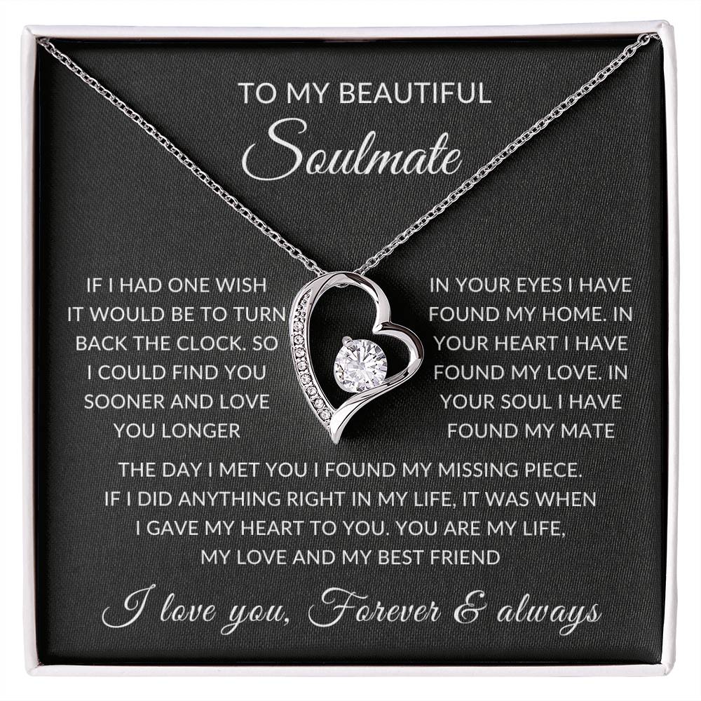 Gifts for Her | Forever Love Necklace | To My Soulmate, Wife, Girlfriend Necklace - Black Card