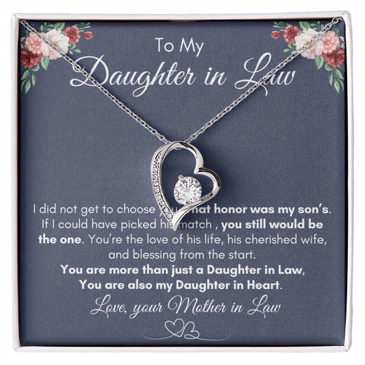 To My Daughter In Law| You're The Love Of His Life| Forever Love Necklace