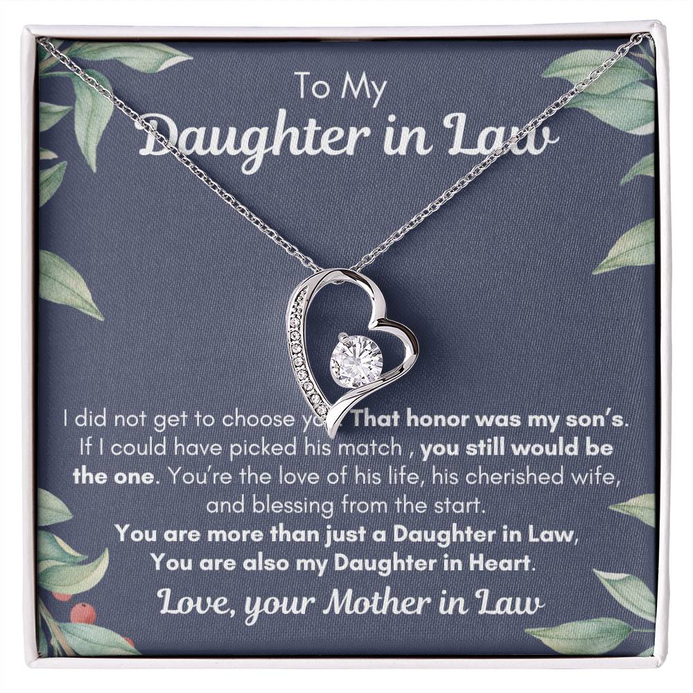 To My Daughter In Law| Also my Daughter in Heart| Forever Love Necklace