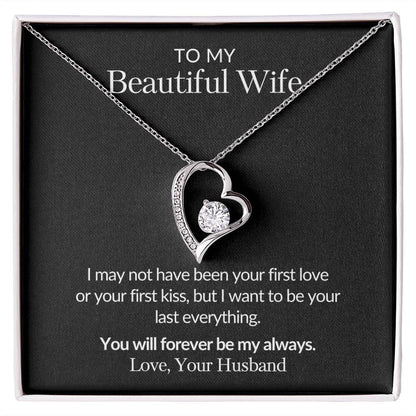 Gifts for Her |  To my Beautiful Wife Forever Love Necklace, Gift for wife from husband, Mother's day gift, Birthday gift for her -Black Card