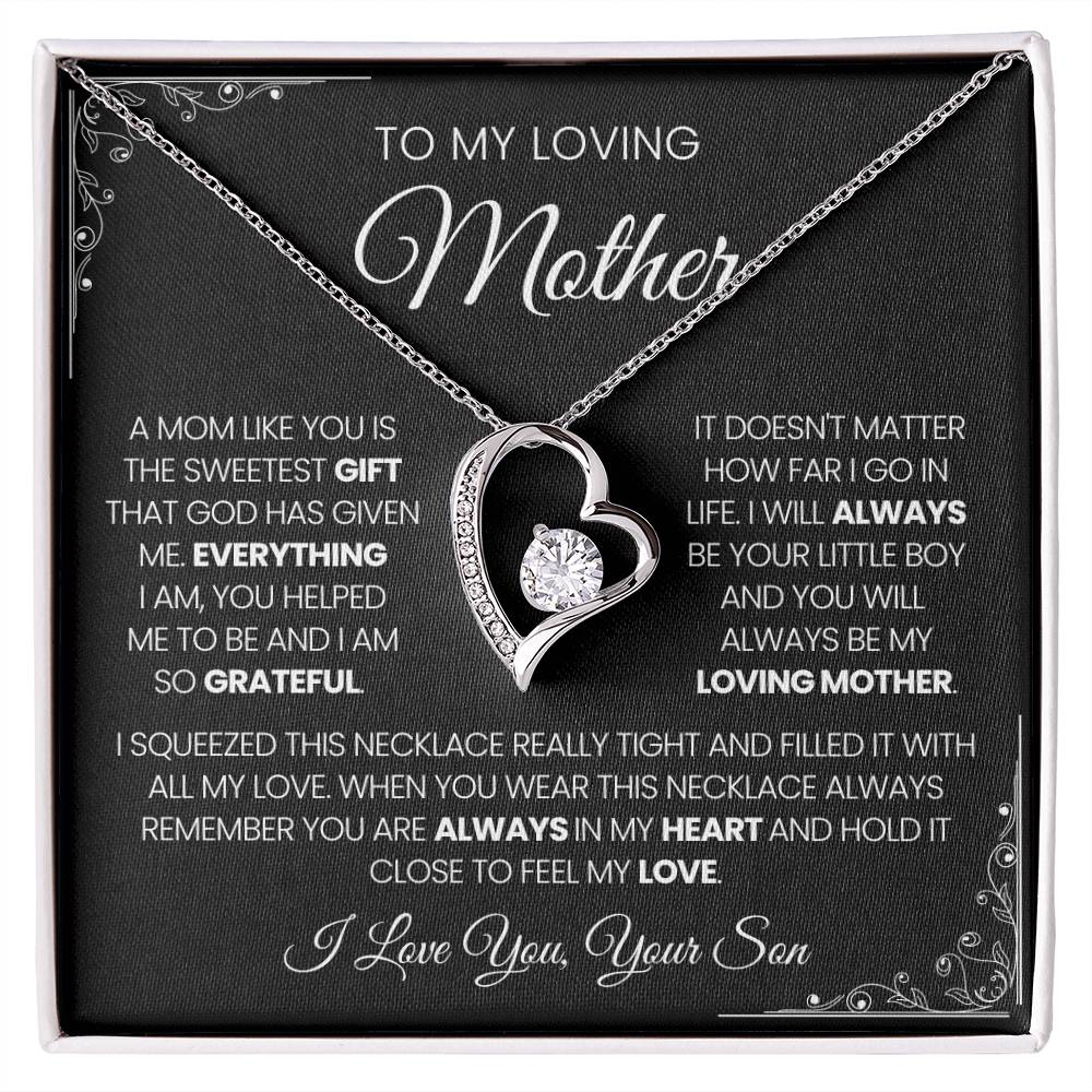 To My Loving Mother| You're The Sweetest Gift-Forever Love Necklace-Black Card