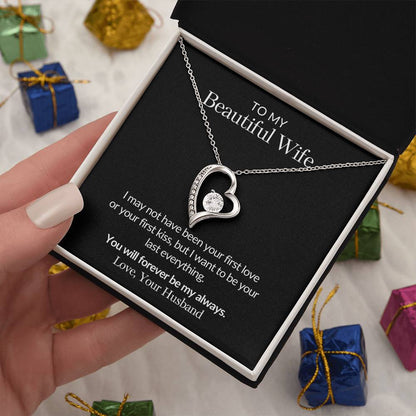 Gifts for Her |  To my Beautiful Wife Forever Love Necklace, Gift for wife from husband, Mother's day gift, Birthday gift for her -Black Card