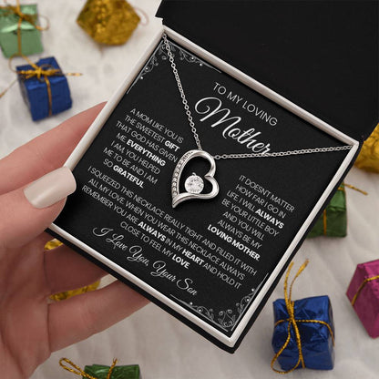 To My Loving Mother| You're The Sweetest Gift-Forever Love Necklace-Black Card