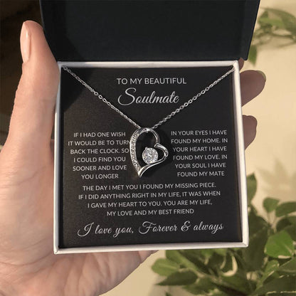 Gifts for Her | Forever Love Necklace | To My Soulmate, Wife, Girlfriend Necklace - Black Card