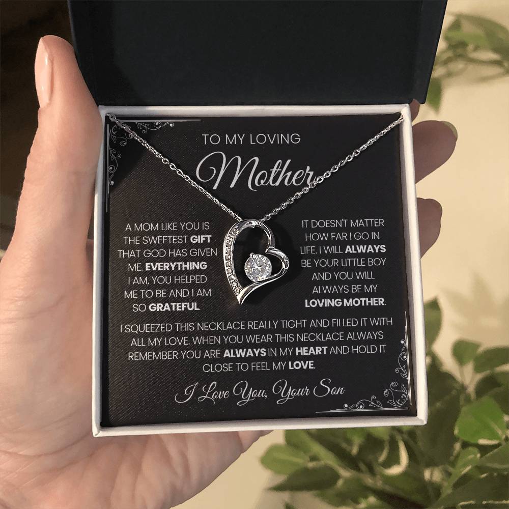 To My Loving Mother| You're The Sweetest Gift-Forever Love Necklace-Black Card