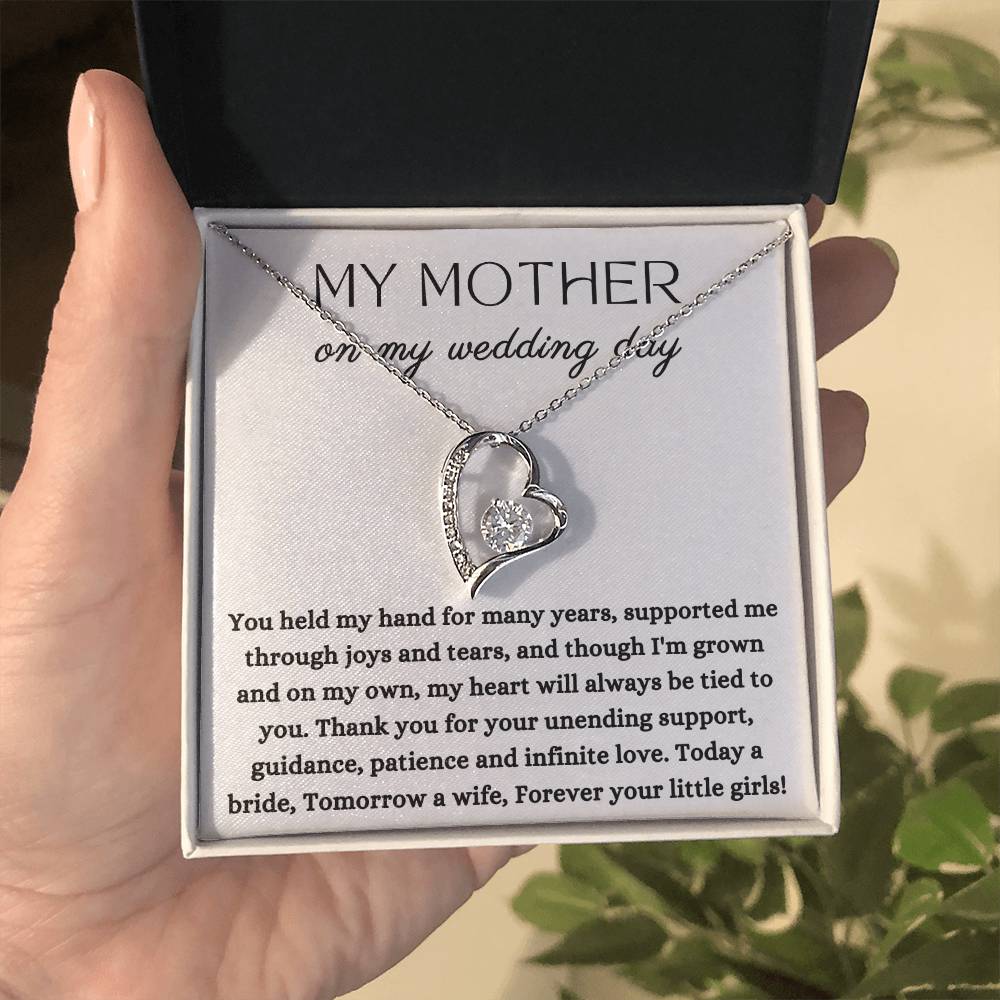 Wedding | Bride Mom Gift, To My Mother on My Wedding Day, for Mother of The Bride, Gift from Bride, Gift form Daughter Forever Love Necklace, Wedding Jewelry