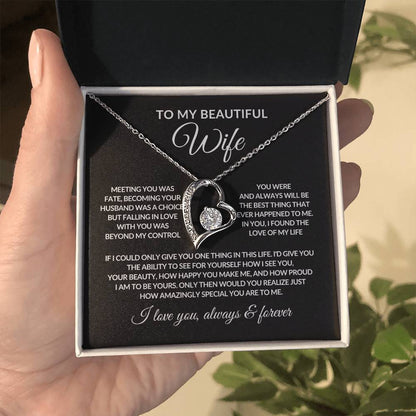 Gifts for Her | Forever Love Necklace | To My Wife, Girlfriend Necklace, Anniversary Gift For Wife - Black card