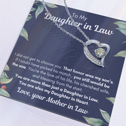 To My Daughter In Law| Also my Daughter in Heart| Forever Love Necklace