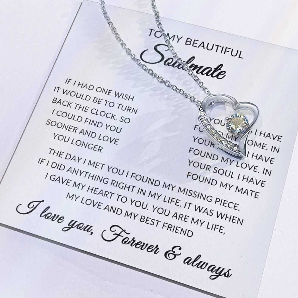 Gifts for Her | Forever Love Necklace | To My Beautiful Soulmate, Wife, Girlfriend Necklace