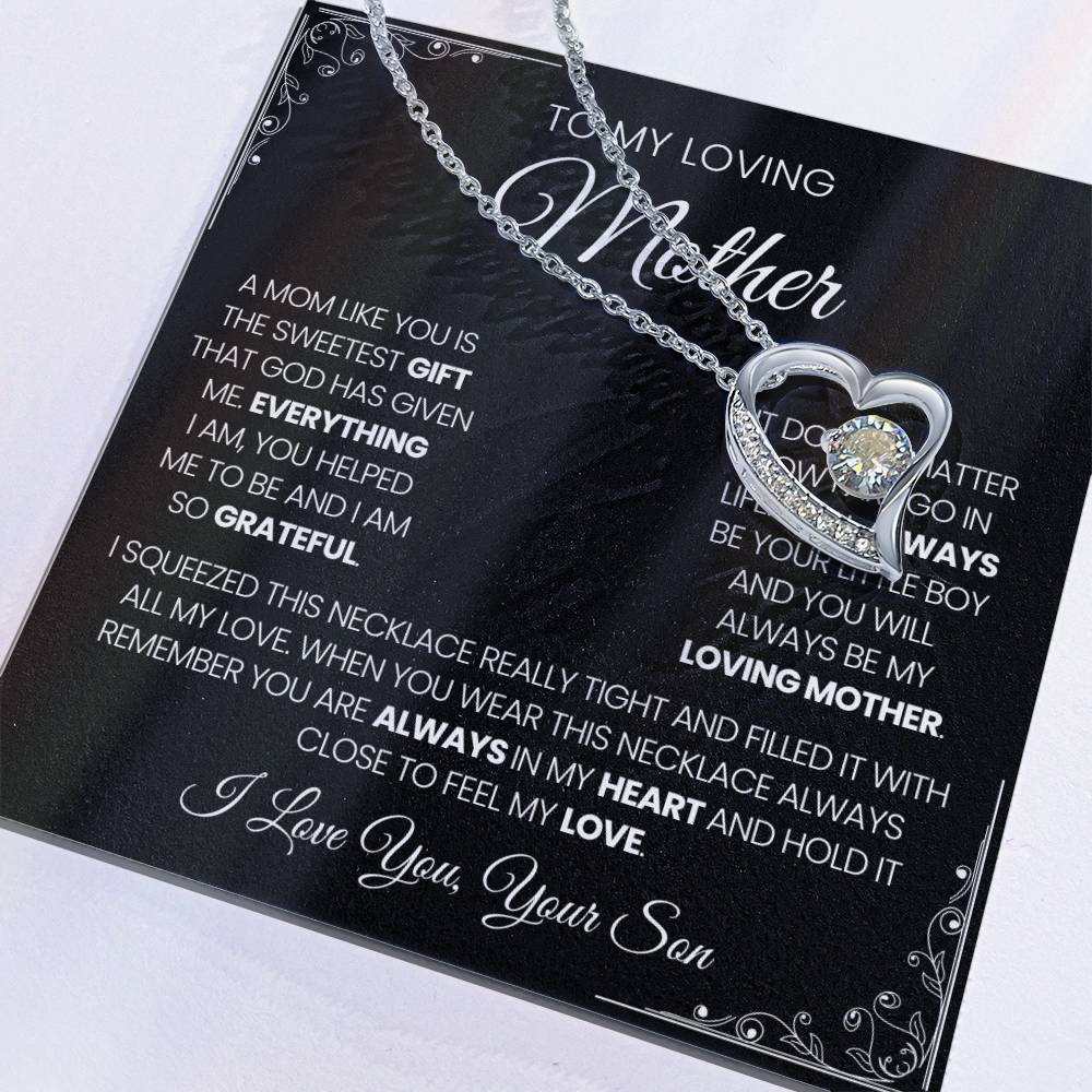 To My Loving Mother| You're The Sweetest Gift-Forever Love Necklace-Black Card