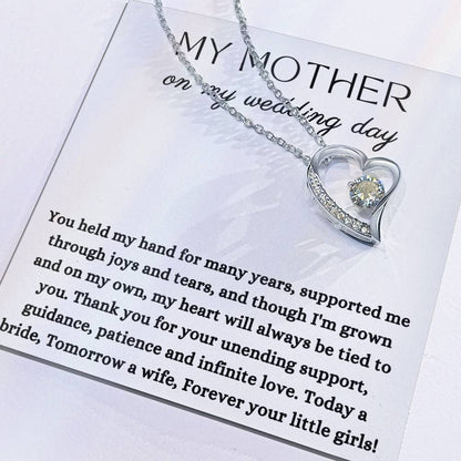 Wedding | Bride Mom Gift, To My Mother on My Wedding Day, for Mother of The Bride, Gift from Bride, Gift form Daughter Forever Love Necklace, Wedding Jewelry