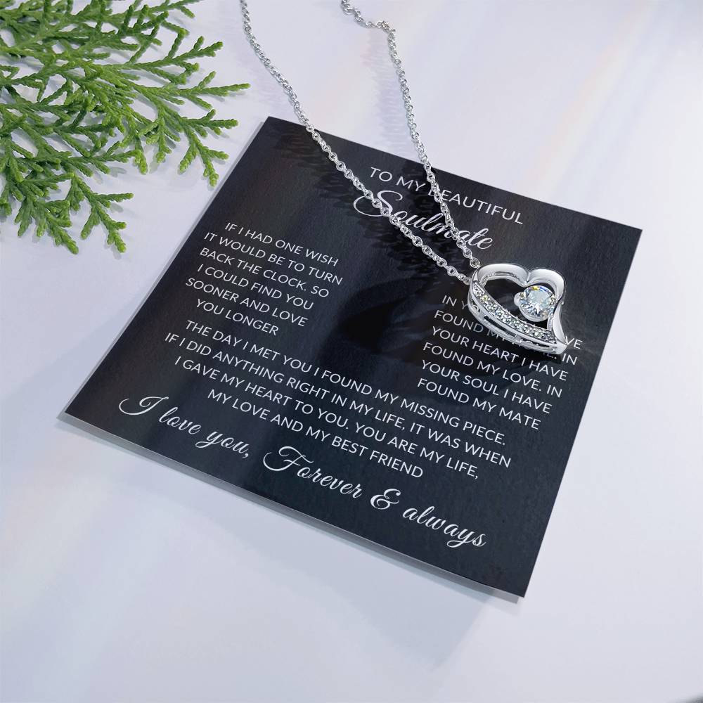 Gifts for Her | Forever Love Necklace | To My Soulmate, Wife, Girlfriend Necklace - Black Card