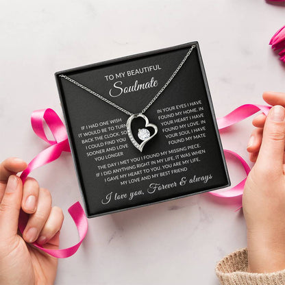 Gifts for Her | Forever Love Necklace | To My Soulmate, Wife, Girlfriend Necklace - Black Card