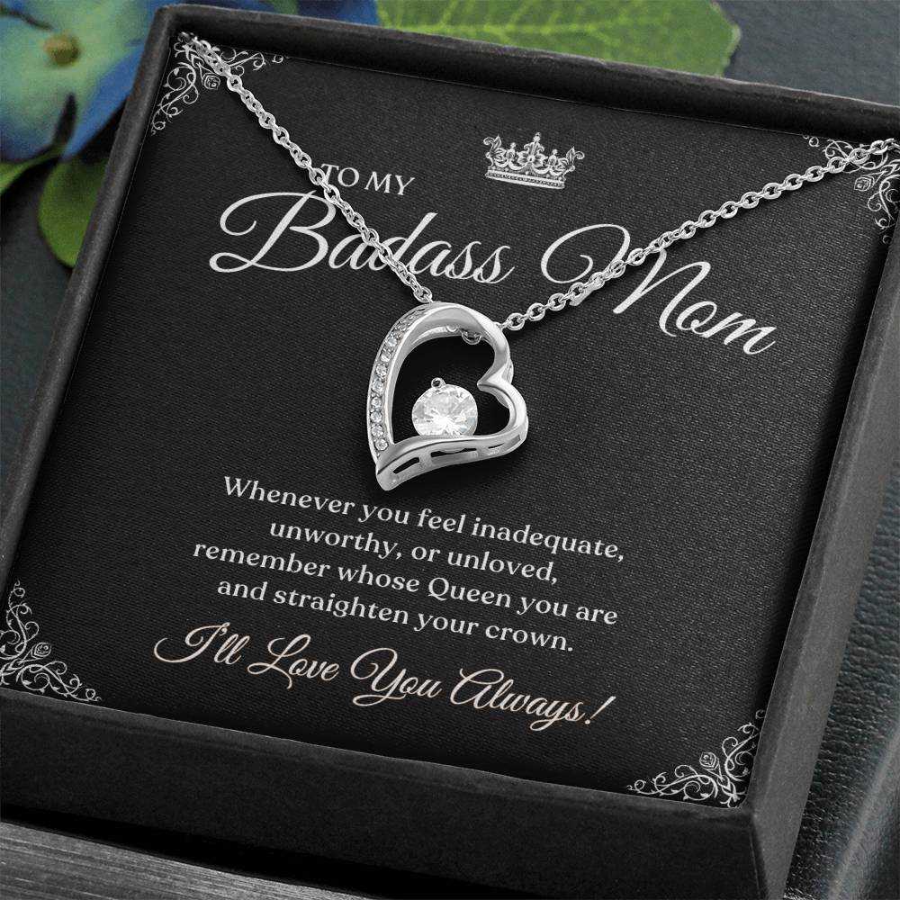 To My Badass Mom | I Love You Always Forever Love Necklace - Black Card