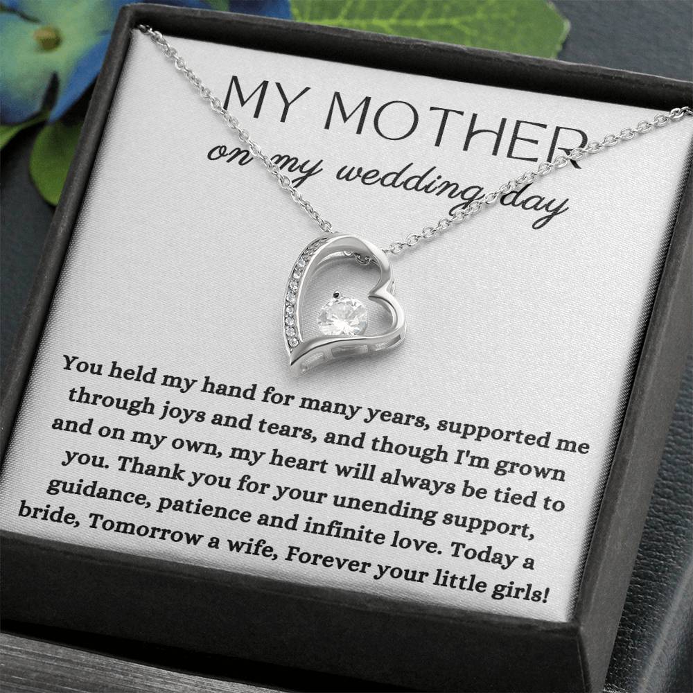 Wedding | Bride Mom Gift, To My Mother on My Wedding Day, for Mother of The Bride, Gift from Bride, Gift form Daughter Forever Love Necklace, Wedding Jewelry