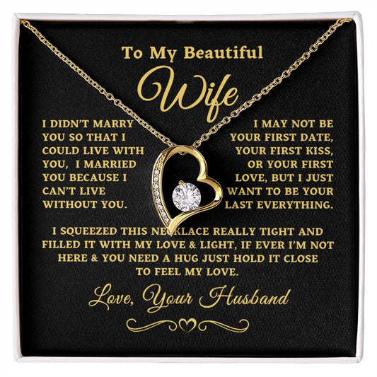 To Wife Necklace| Can't Live Without You