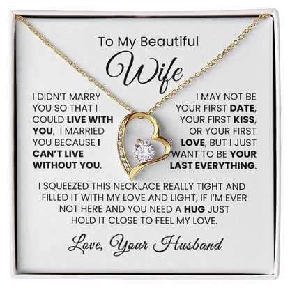 To Wife Necklace| Can't Live Without You