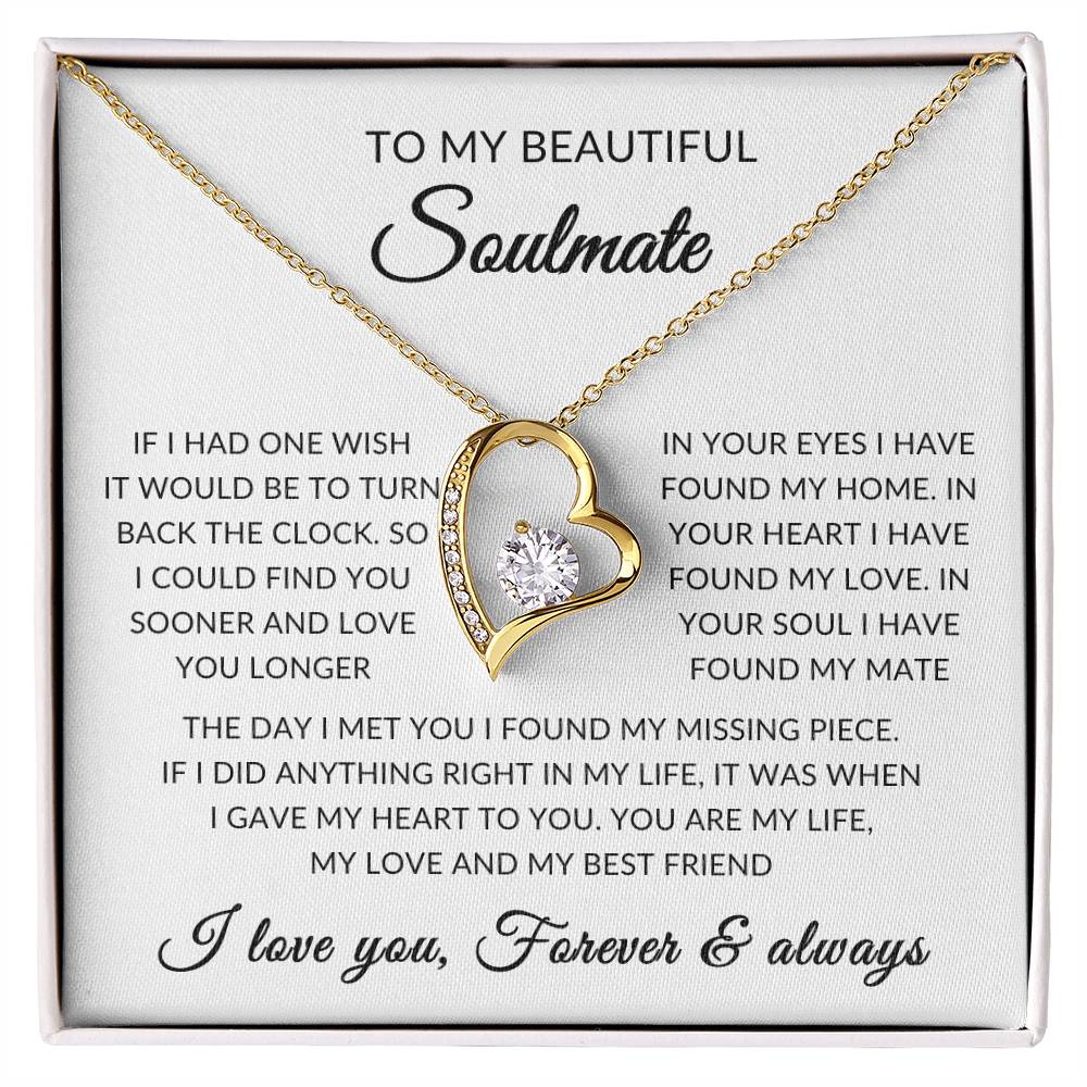 Gifts for Her | Forever Love Necklace | To My Beautiful Soulmate, Wife, Girlfriend Necklace