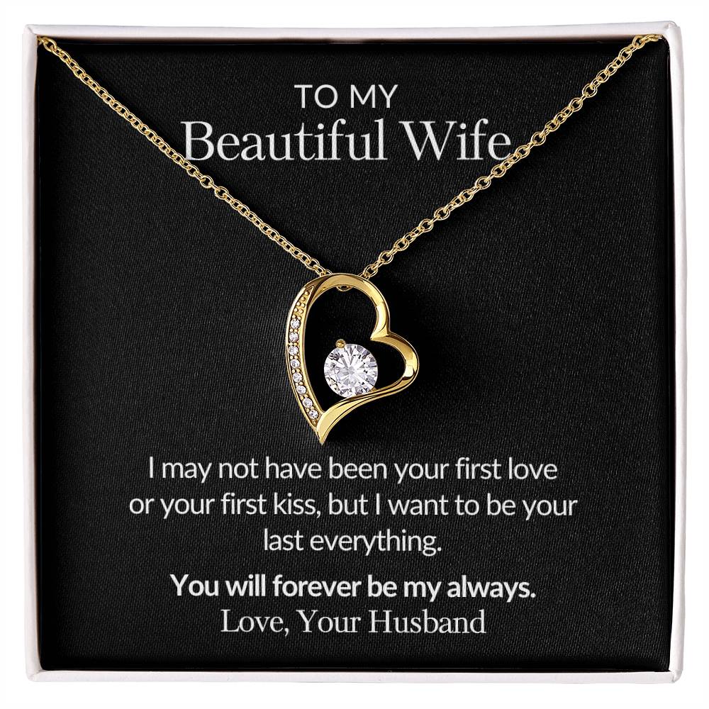 Gifts for Her |  To my Beautiful Wife Forever Love Necklace, Gift for wife from husband, Mother's day gift, Birthday gift for her -Black Card