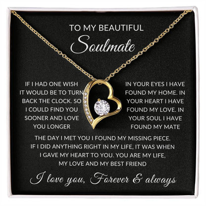 Gifts for Her | Forever Love Necklace | To My Soulmate, Wife, Girlfriend Necklace - Black Card