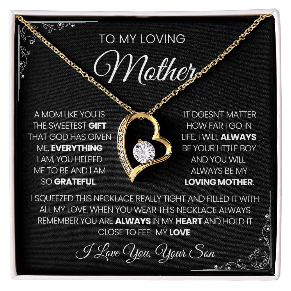 To My Loving Mother| You're The Sweetest Gift-Forever Love Necklace-Black Card