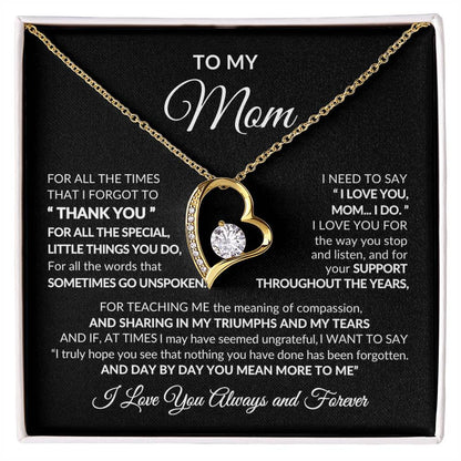 Thank You Mom for All the Special Things You Do - Black Card