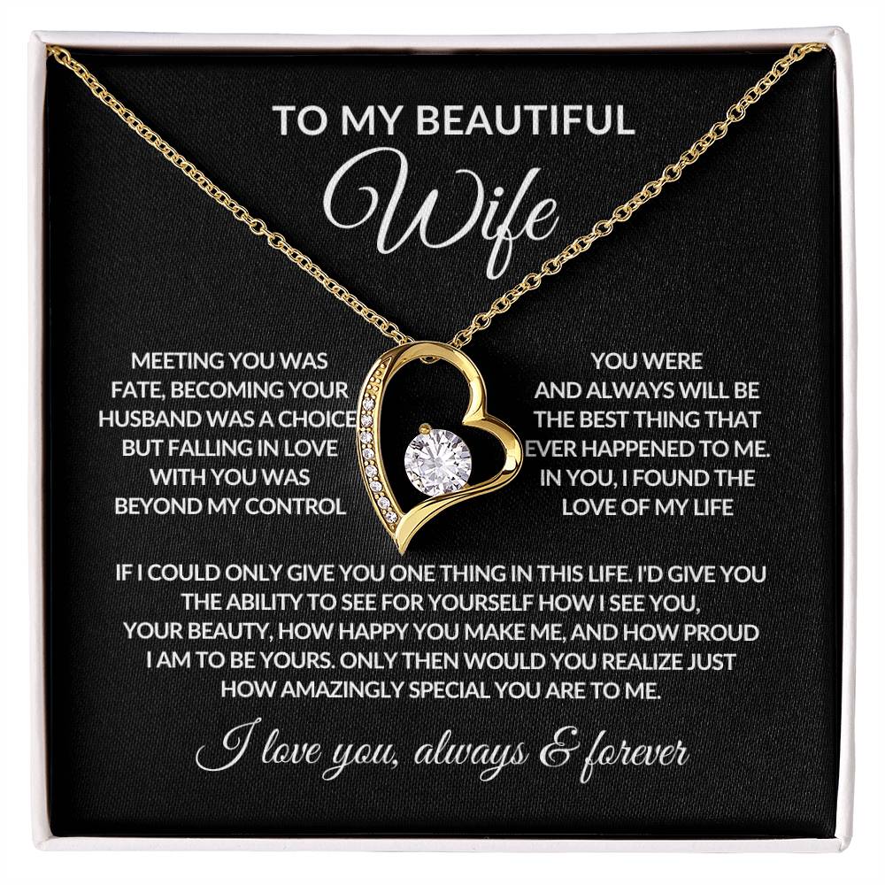 Gifts for Her | Forever Love Necklace | To My Wife, Girlfriend Necklace, Anniversary Gift For Wife - Black card