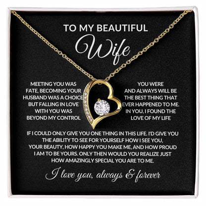 Gifts for Her | Forever Love Necklace | To My Wife, Girlfriend Necklace, Anniversary Gift For Wife - Black card