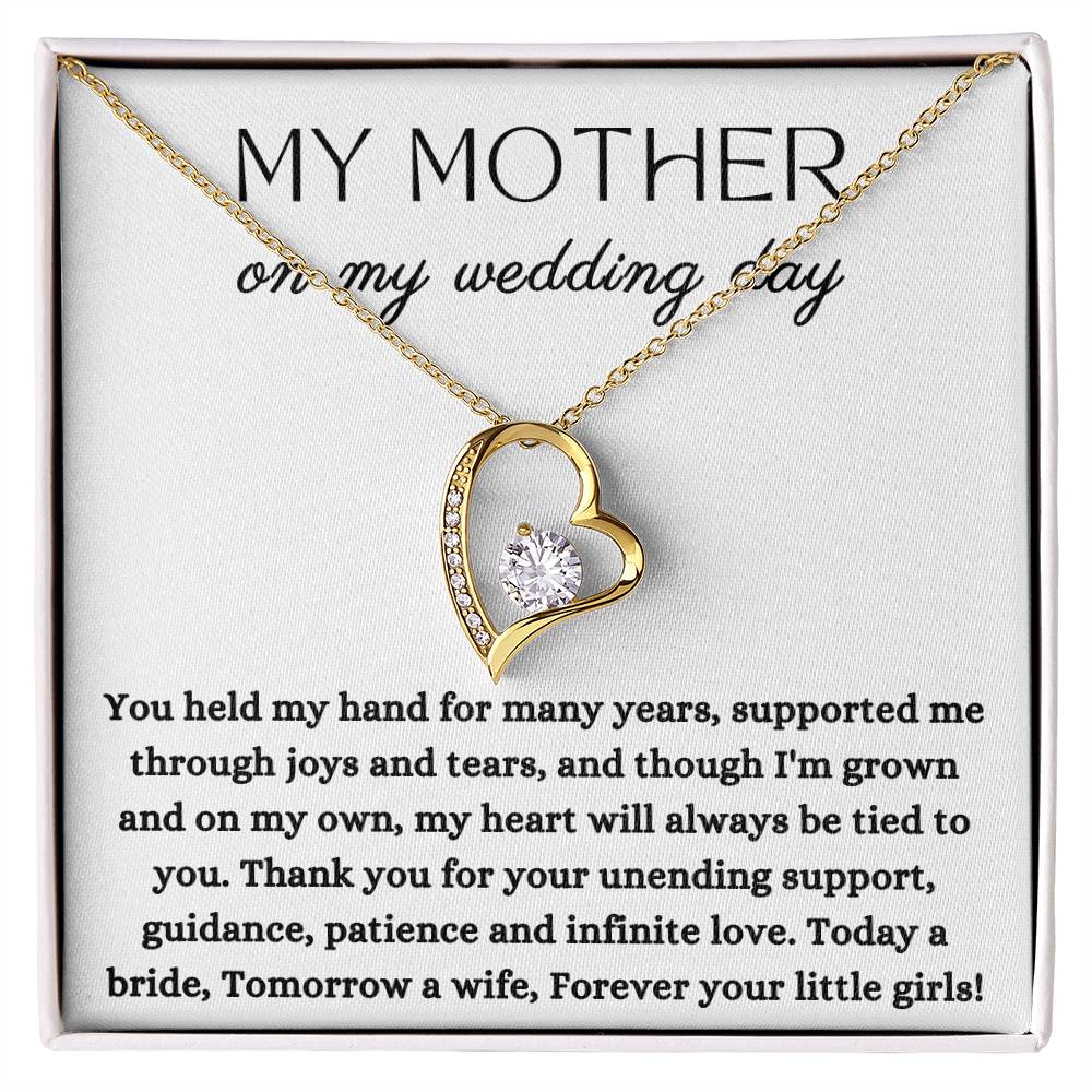 Wedding | Bride Mom Gift, To My Mother on My Wedding Day, for Mother of The Bride, Gift from Bride, Gift form Daughter Forever Love Necklace, Wedding Jewelry