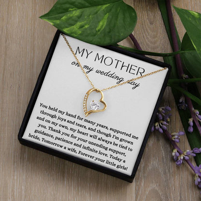 Wedding | Bride Mom Gift, To My Mother on My Wedding Day, for Mother of The Bride, Gift from Bride, Gift form Daughter Forever Love Necklace, Wedding Jewelry