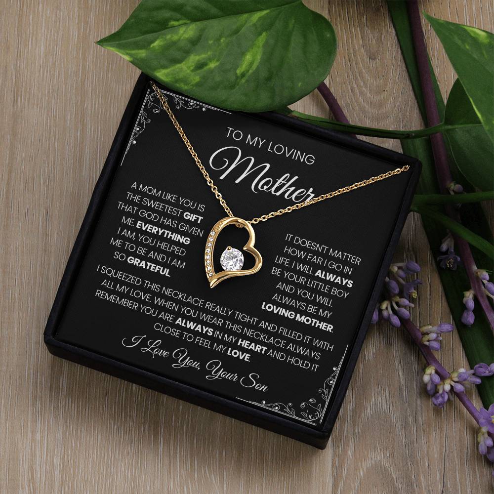 To My Loving Mother| You're The Sweetest Gift-Forever Love Necklace-Black Card