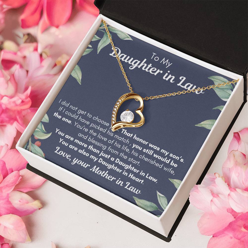 To My Daughter In Law| Also my Daughter in Heart| Forever Love Necklace