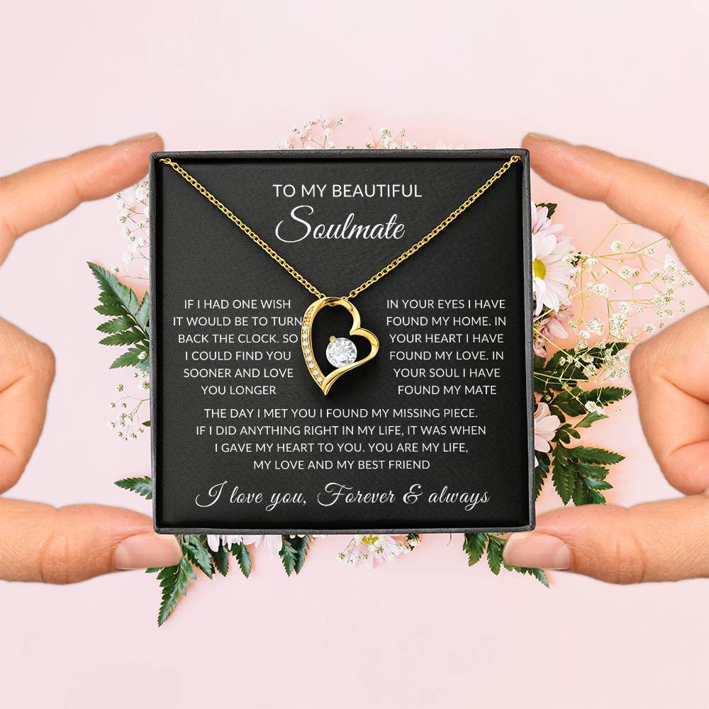 Gifts for Her | Forever Love Necklace | To My Soulmate, Wife, Girlfriend Necklace - Black Card