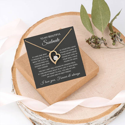 Gifts for Her | Forever Love Necklace | To My Soulmate, Wife, Girlfriend Necklace - Black Card