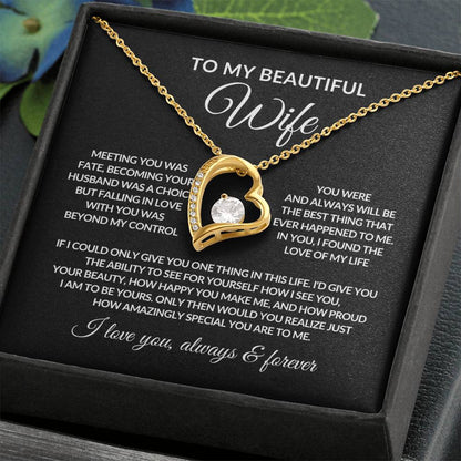 Gifts for Her | Forever Love Necklace | To My Wife, Girlfriend Necklace, Anniversary Gift For Wife - Black card