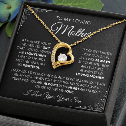 To My Loving Mother| You're The Sweetest Gift-Forever Love Necklace-Black Card