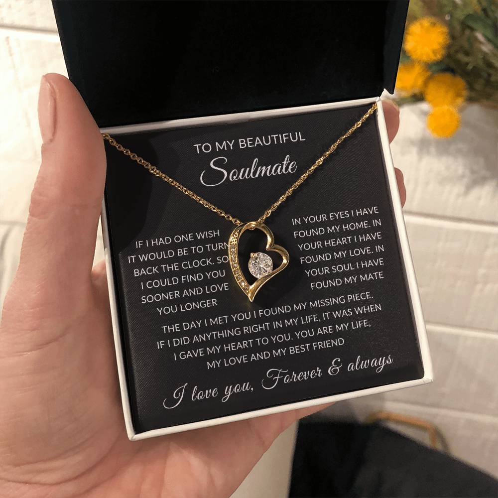 Gifts for Her | Forever Love Necklace | To My Soulmate, Wife, Girlfriend Necklace - Black Card